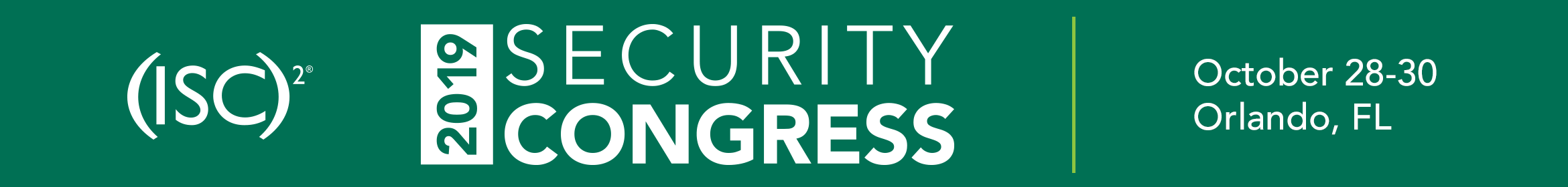 (ISC)² 2019 Security Congress Main banner